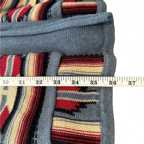 Chaps Blue Sleeveless Southwestern Aztec Cardigan Sweater Vest - Picture 9 of 11